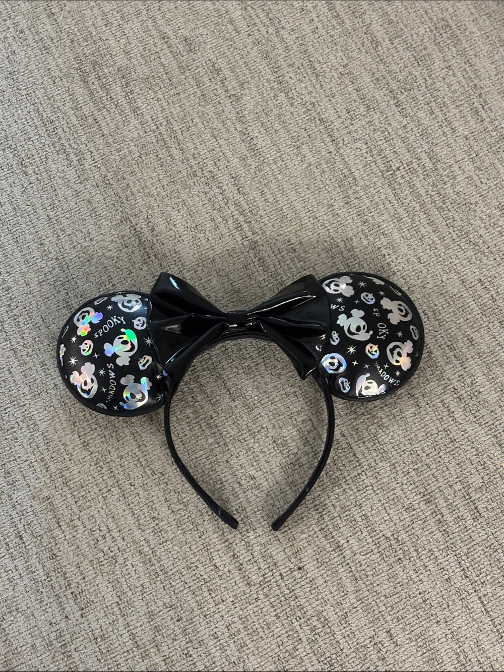 Disney Black Halloween Mickey Ear Headband with Holographic Accents